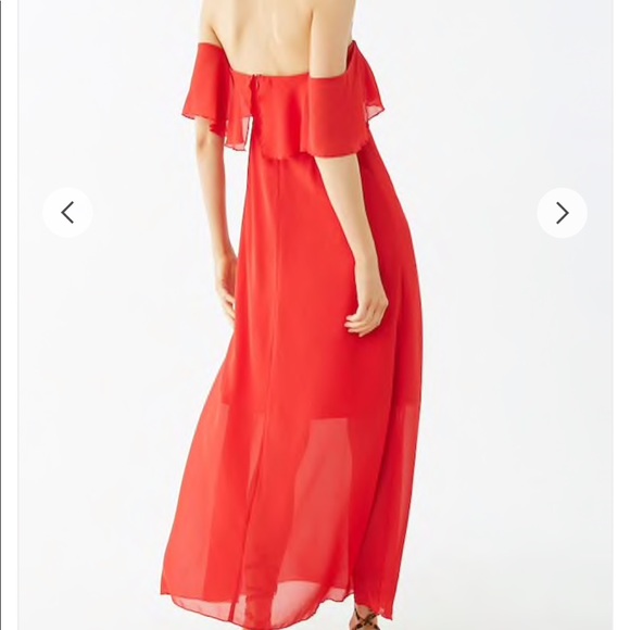 Forever 21 off shoulder flounce maxi dress NWT - Picture 3 of 7